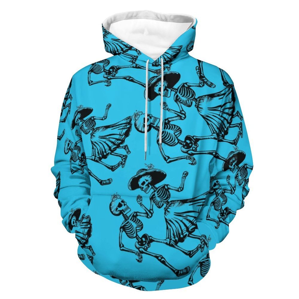 Dance of Death Macabre Skeleton Skull Adult Hoodies Casual Sweatshirt Long Sleeve Pullover Hooded with Pockets for Women Men M