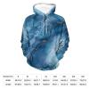 Marble Textured Design Blue Adult Hoodies Casual Sweatshirt Long Sleeve Pullover Hooded with Pockets for Women Men M view 2