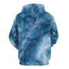 Marble Textured Design Blue Adult Hoodies Casual Sweatshirt Long Sleeve Pullover Hooded with Pockets for Women Men M view 3