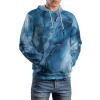 Marble Textured Design Blue Adult Hoodies Casual Sweatshirt Long Sleeve Pullover Hooded with Pockets for Women Men M view 4
