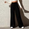 Wide Leg Sweatpants Women Casual Elastic High Waisted Flared Pants Trendy Stitching Loose Comfy Joggers Sweatpants Comfy Skin Friendly Adjustable Drawstring Baggy Flare Yoga Pants with Pockets view 2