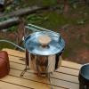 Camping Pot 304 Stainless Steel Portable Camping Kettle with Folding Handle Picnic Hiking 1L view 4
