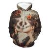 Mexican Skull Lesbian Lover Kiss Adult Hoodies Casual Sweatshirt Long Sleeve Pullover Hooded with Pockets for Women Men M view 1