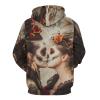 Mexican Skull Lesbian Lover Kiss Adult Hoodies Casual Sweatshirt Long Sleeve Pullover Hooded with Pockets for Women Men M view 3