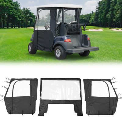 KEMIMOTO Golf Cart Enclosure 2 Passenger, Golf Cart Rain Covers for Club Car Tempo, 3-Sided Driving Dustproof Enclosure Accessories with Clear PVC Window & Double Door Zipper