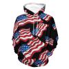 USA Flag Adult Hoodies Casual Sweatshirt Long Sleeve Pullover Hooded with Pockets for Women Men M view 1