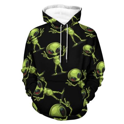 Peace Alien Adult Hoodies Casual Sweatshirt Long Sleeve Pullover Hooded with Pockets for Women Men M