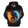 Fire And Water Yin And Yang Adult Hoodies Casual Sweatshirt Long Sleeve Pullover Hooded with Pockets for Women Men M view 3