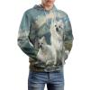 Americanes Eskimoess Dog Print Adult Hoodies Casual Sweatshirt Long Sleeve Pullover Hooded with Pockets for Women Men M view 4