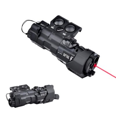 ML C1+ Metal Box Laser Sights FlashlightWith IR Laser + Red/Green/Blue Laser Sight + IR Fill Light + Strobe/Momentary/Constant Modes Whitelight LED 220 Lumens FlashlightFor 20mm Rail(Red Laser BK)