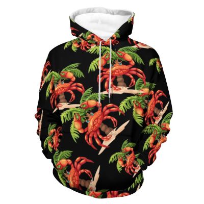 Funny Crab Adult Hoodies Casual Sweatshirt Long Sleeve Pullover Hooded with Pockets for Women Men 3XL