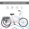 Arbacipher Adult Tricycle Trikes,3-Wheel Bikes,24 Inch Wheels Cruiser Bicycles with Large Shopping Basket for Women and Men (Silver) view 3