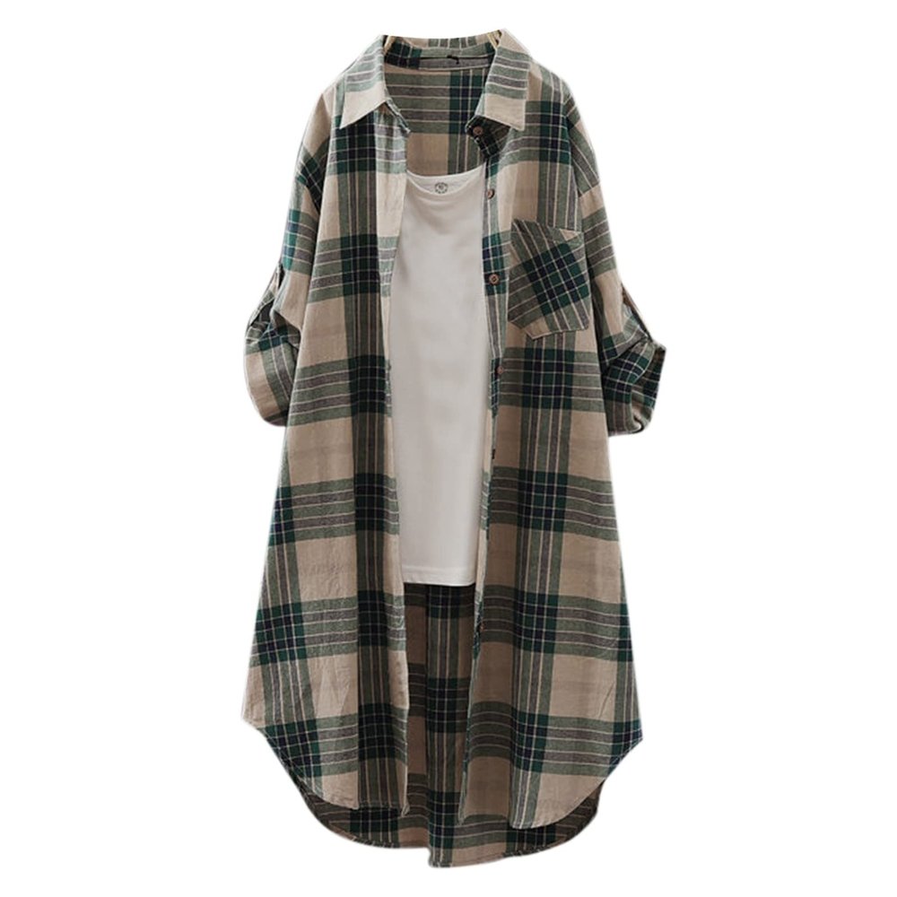 Ladies Coats and Jackets Under 10 Womens Flannel Shirts Long Sleeve Classic Plaid Button Down Shirt Jackets Blouses Casual Trendy Fall Shacket Cardigan