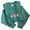 Personalized Snowman Embroidered Sweatshirt, Autumn Hoodie Green view 1