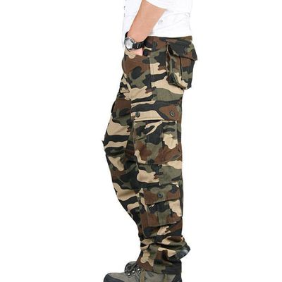 Dressnu Loose Pants Casual Pants Cargo Pants Men's Elastic Waist Khaki Camouflage 34