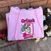 Embroidered Sweatshirt, Christmas Sweatshirt, Gift for Christmas, Embroidered Crewneck,Holiday Sweater,Autume Pullover Pink view 3