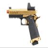 Vorsk Aluminium CNC Airsoft Hi-Capa 4.3 Gas Blowback Pistol w/Red Dot Sight (Black/Gold) view 2