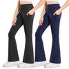 Stelle Girls Flare Leggings with Pockets High Waisted Bootcut Yoga Pants view 1