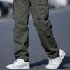 Dressnu Loose Pants Casual Pants Cargo Pants Men's Elastic Waist Camouflage Green 34 view 2