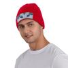 Blue Eyes Wolf Printd Knitted Hat Warm Winter Hats High Elasticity Personalized Knitted Hat Red view 4