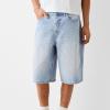 Covvoliy Men's Adult Baggy Casual Denim Shorts, Sky Blue, Size S (Length: 56 cm, Hip: 105 Waist: 81 cm), Regular Fit, Mid Rise, Cotton Blend, Machine Wash view 2