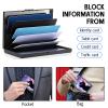 VACGBJPG Metal Credit Card Wallet, RFID Blocking Credit Card Holder with 6 Slot, Mini Slim Hard Card Case, Small ID Case for Women Men, Business Card Holders (Galaxy Black Cat) view 2