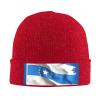 Blue Honduras Flag Printd Knitted Hat Warm Winter Hats High Elasticity Personalized Knitted Hat Red view 1