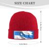 Blue Honduras Flag Printd Knitted Hat Warm Winter Hats High Elasticity Personalized Knitted Hat Red view 2