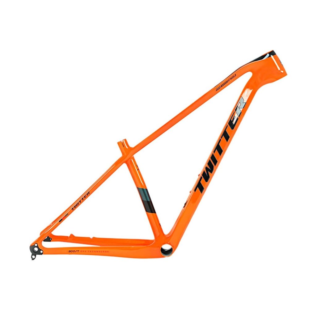 BSFHQS Mountain Bike Hardtail Frame 29er XC Cyclocross Bikes Frame 15/17/19in Carbon Fibre Rigid Frame Disc Brake 12 * 148mm Thru-Axle(Orange,29 * 19")