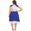 Jowowha Womens Color Block Liturgical Praise Dance Dress Lyrical Dancewear Sleeveless Worship Overlay Costume Royal Blue&White X-Large view 2