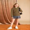 Cardigan for Girls Size 8-10 Long Sleeve Zipper Kids School Brown Sweater Jacket view 2