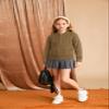 Cardigan for Girls Size 8-10 Long Sleeve Zipper Kids School Brown Sweater Jacket view 3