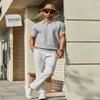 COOFANDY Mens Knit Polo Shirts Short Sleeve Casual Polo Shirts Golf Summer Lightweight Shirt Grey view 4