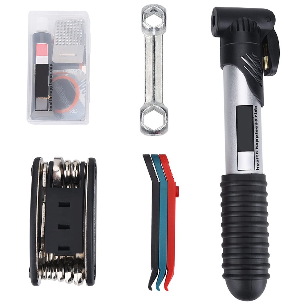Bike Tire Repair Tool Kit, Bike Repair Tool Kit, Bike Saddle Bag Repair Tool Kits, BicycleSaddle Bag with Tire Pump, 16 in 1 Bike Multitool, BicycleTire Repair Kit for RoadMTB