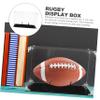 BRIGHTFUFU Tabletop Rugby Display Case Holder for Sports Collectibles for Showcasing Rugby Your Home Office view 4