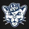 Brigham Young University BYU School Logo Women's High Waisted Yoga Leggings for Workout Running Yoga 7/8 Length Pants, Black, Medium view 3