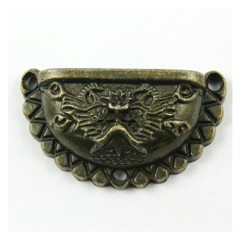 DLAHPJPT 4 Pieces Antique Brass Jewelry Box Handle Dragon Knob 48x23mm
