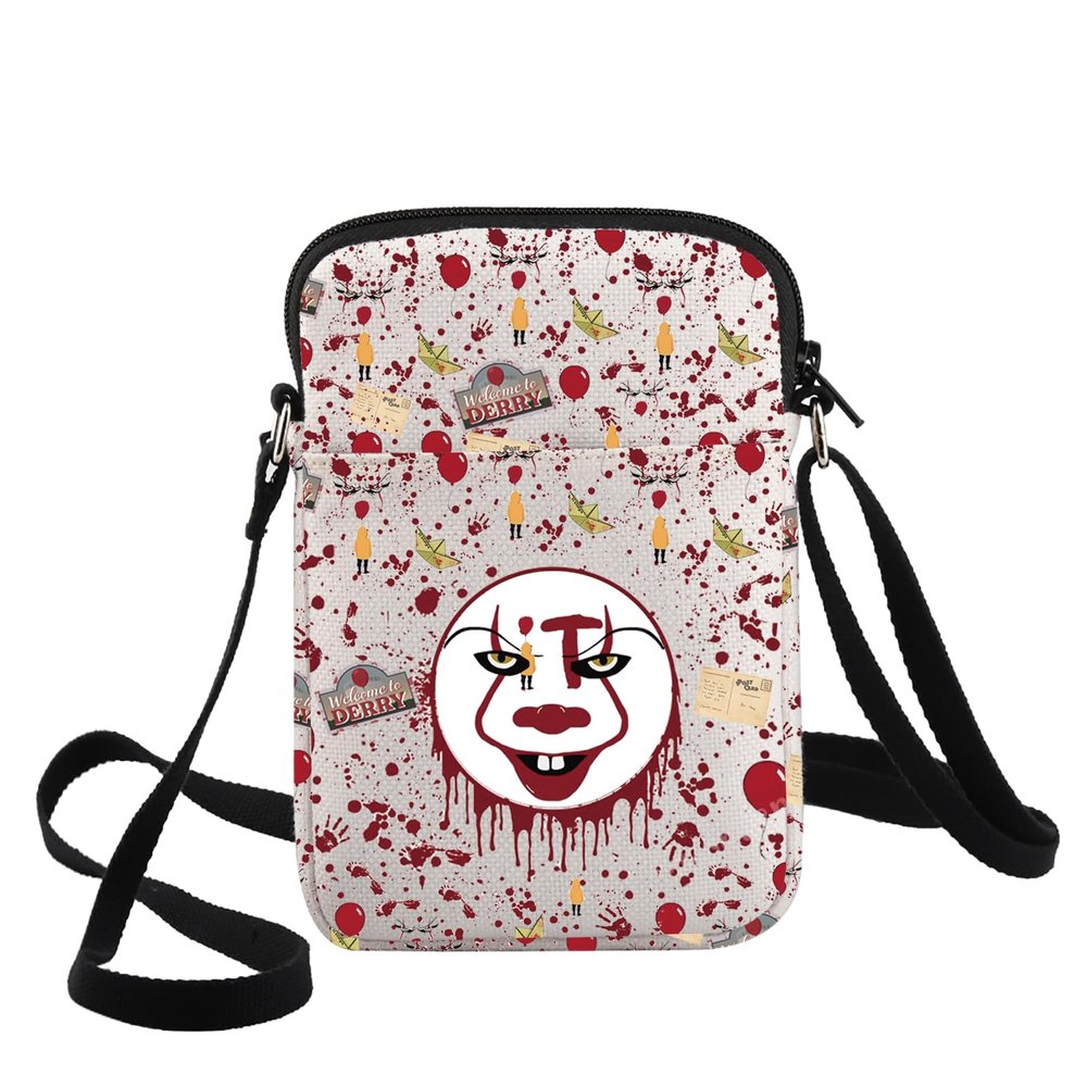 G2TUP Horror Clown Adjustable Strap Bag Horror Movie Fans Gift Horrible Face Theme Crossbody Bag Clown Merchandise (Pen-wise CB)