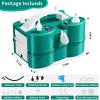 Biapian Electric Balloon Pump, 3-in-1 Portable Air Pump and Sand White Heart Balloons, 10PCS 18inch Cream Foil Heart Shape Balloons for Valentine Birthday Pool Party Inflate Supplies view 2