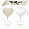 Biapian Electric Balloon Pump, 3-in-1 Portable Air Pump and Sand White Heart Balloons, 10PCS 18inch Cream Foil Heart Shape Balloons for Valentine Birthday Pool Party Inflate Supplies view 3