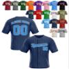 Custom Stripe Baseball Jerseys - Personalized Pinstripe Team Uniforms for Men, Women, Boys, Girls - Add Your Name, Number, Logo - Customized Baseball Shirts for Sports Fans, Teams, Events, Gifts view 1