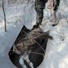 Deer Drag Sled, Multi Purpose Utility Sled with 2 Ropes for Hauling Ice Fishing Supplies, Fire Wood, Fishing Gear and Accessories view 2