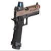 Vorsk Steel CNC Airsoft Hi-Capa 5.1 Gas Blowback Pistol w/Red Dot Sight (Black/Tan) view 4
