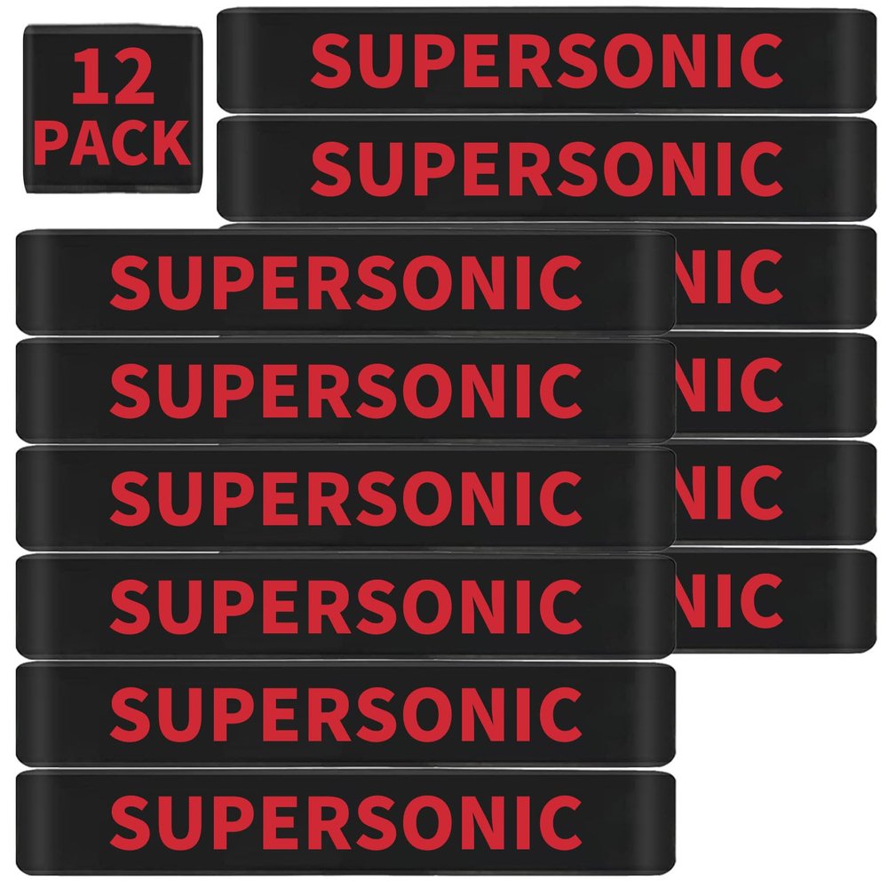 12 Pack Miaozhun Supersonic Magazine Marking Bands Supersonic Ammo Caliber Identification Marker Holster Accessories (Black-Red)