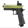 Vorsk Steel CNC Airsoft Hi-Capa 5.1 Gas Blowback Pistol w/Red Dot Sight (Black/Green) view 2