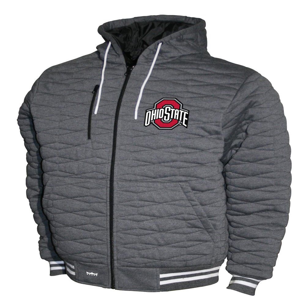 Franchise Club Mens Diamond Quilted Jacket (Ohio State, Large)