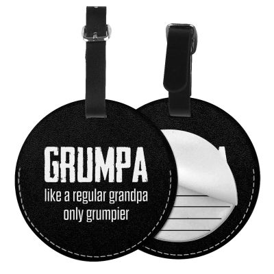 Grumpa Like Regular Grandpa Round Luggage Tag 4 PCS