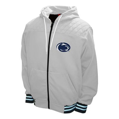 2Bhip NCAA Penn State PSU Adult White Mens College Walk-On Full Zip Soft Fleece Hood Hoodie Coat Jackets