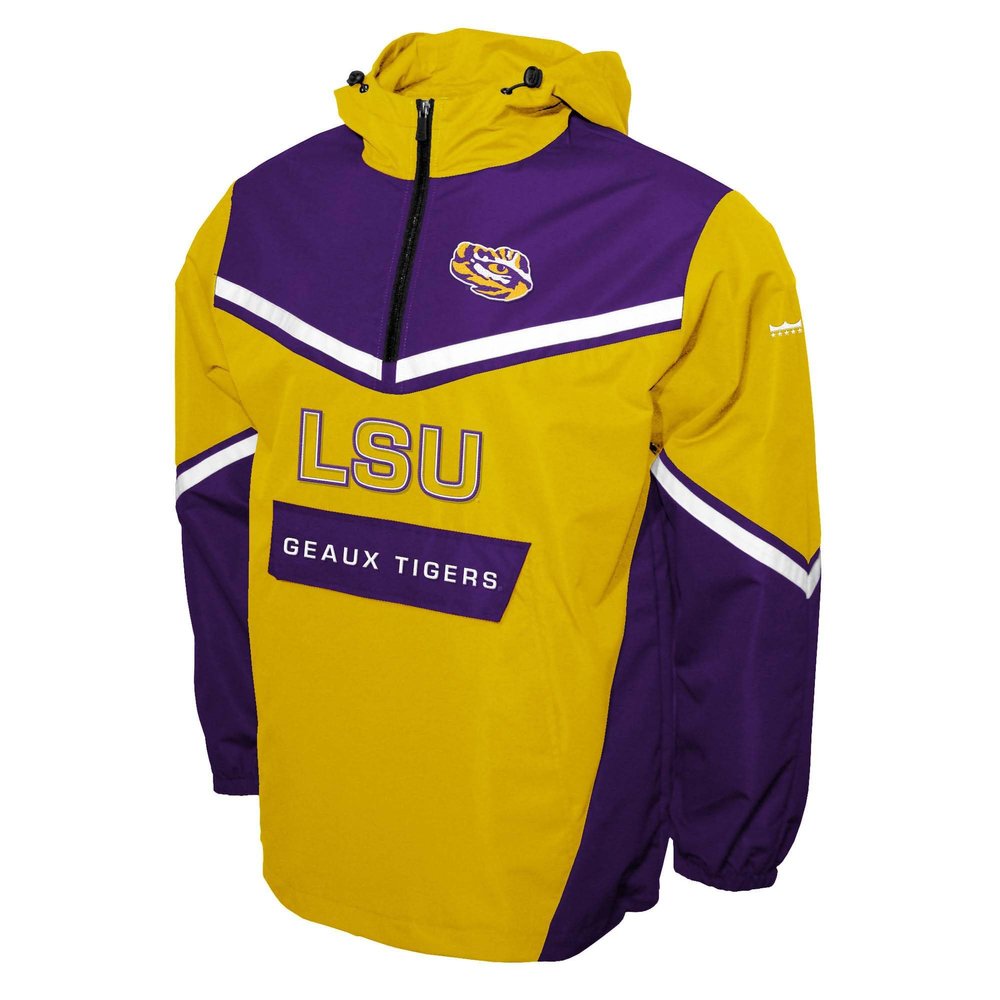 Franchise Club Mens Action Anorak Pullover Lightweight Jacket (LSU, XL)