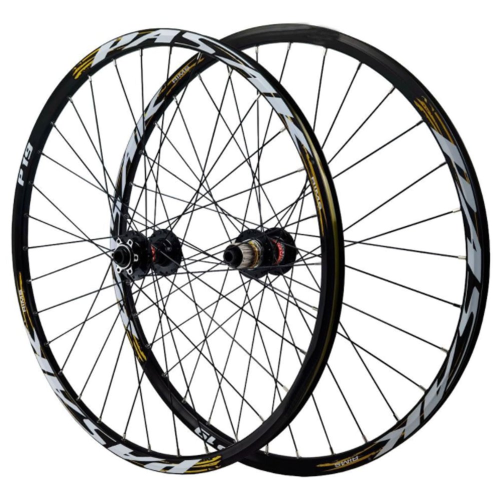 GEIRONV 26" 27.5/29in Mountain Bike Wheel, Thru-Axle 100mm/110mm 32 Holes Disc Brake Front 2 Rear 4 Bearings Double Wall Alloy Rims 7-12 Speed(15 * 110/12 * 148mm,27.5inch)